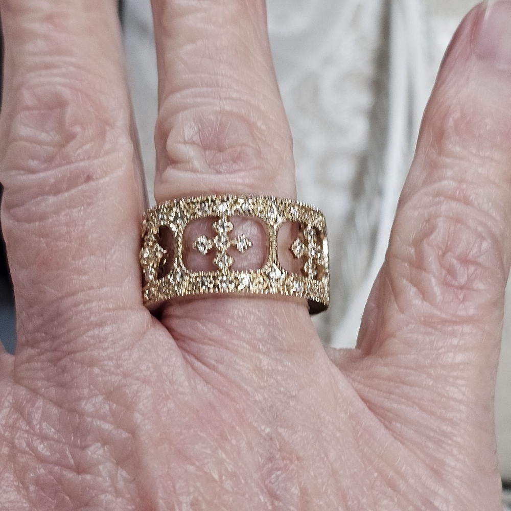 925 Gold Vermeil and Crystal Band Ring - Picture 16 of 16